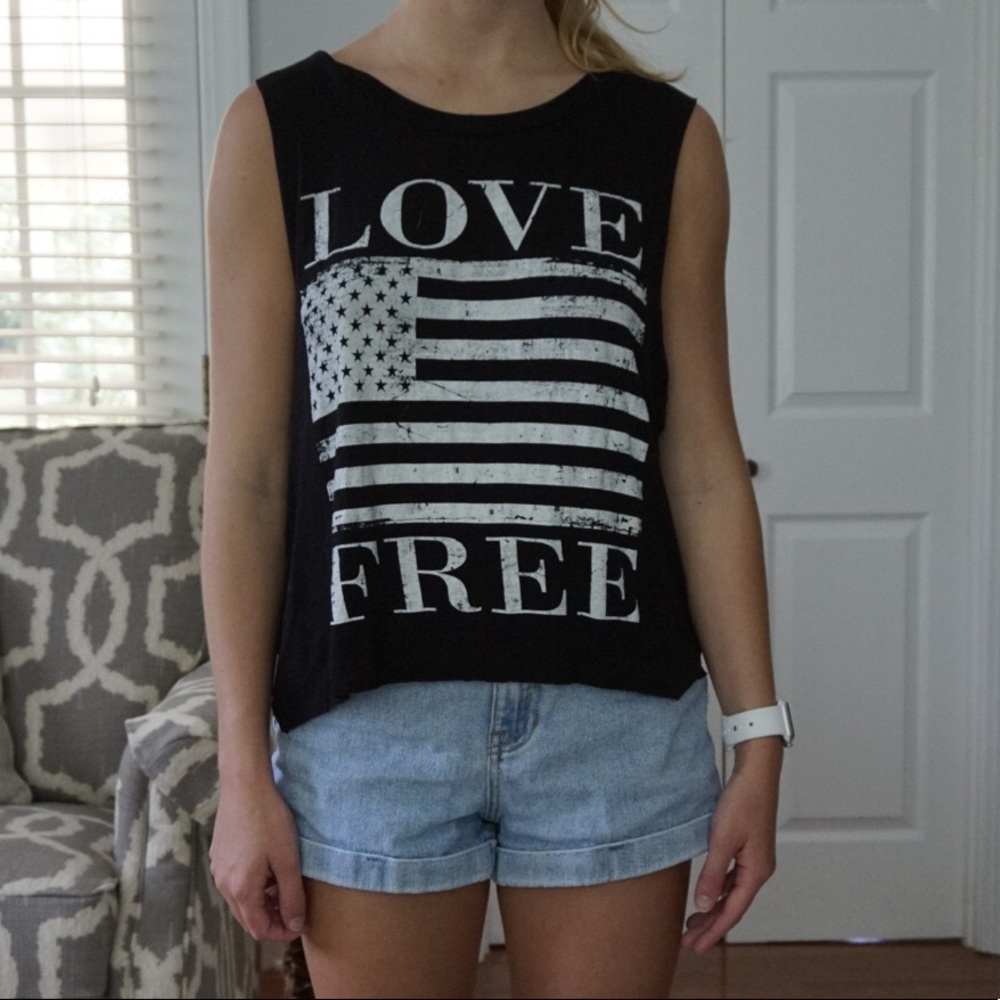 Black “Love Free” Tank